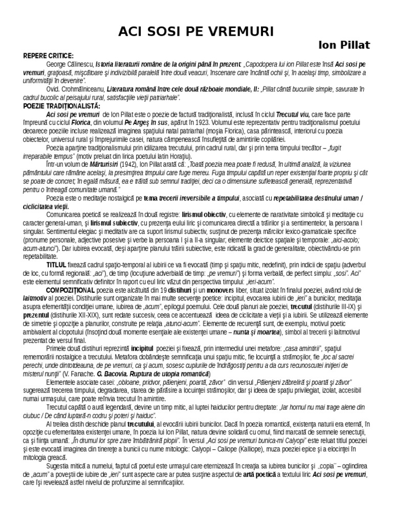 Aci Sosi Pe Vremuri