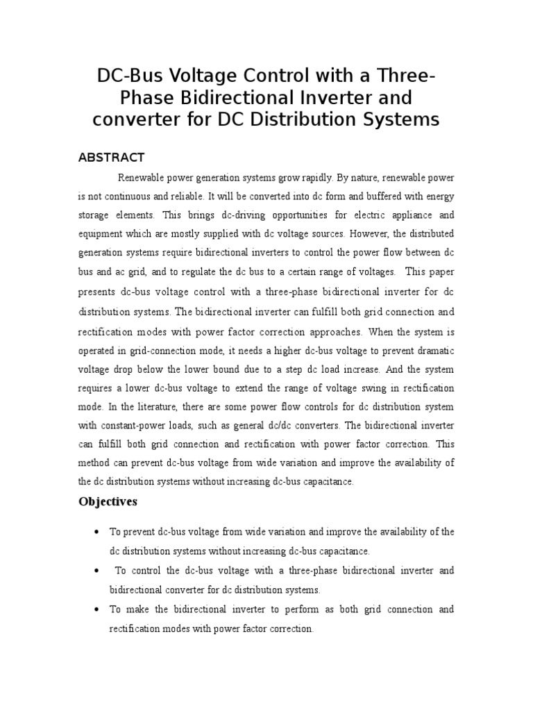 DC Bus Voltage Regulation | PDF | Power Inverter | Direct Current