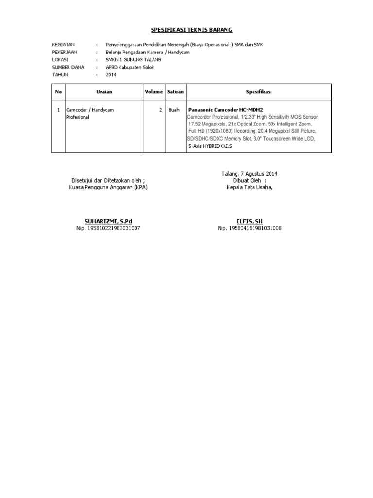 Contoh HPS dan RAB Pengadaan Barang | PDF | Komputer