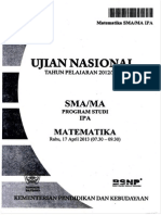 UN Matematika 2013 Model-1