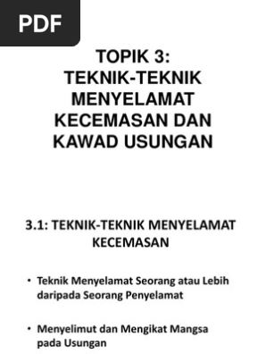 Topik 3 1 Cara Cara Menyelamat Kecemasan Pdf