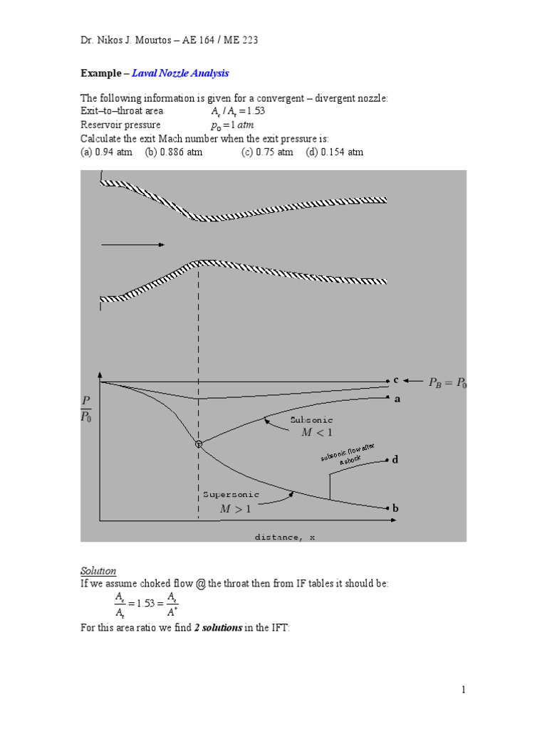 Laval Nozzle Exit Mach Number Analysis | PDF