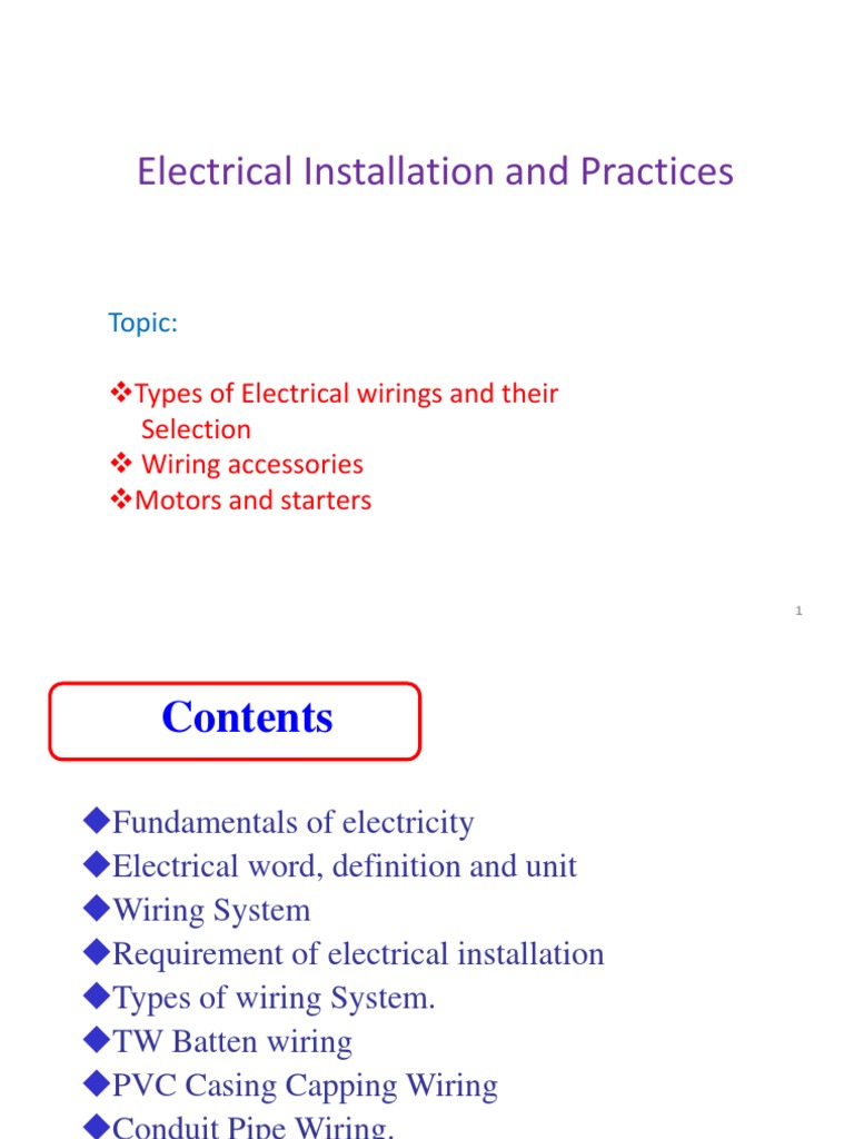 3 Types of Wirings | PDF | Electrical Wiring | Electric Motor