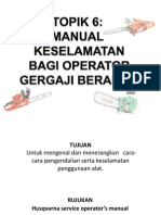 Topik 6 - Manual Keselamatan Bagi Operator Gergaji Berantai PDF