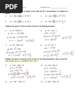 X X X X X X: 5.2 Vertex Form of Quadratics Mathematician