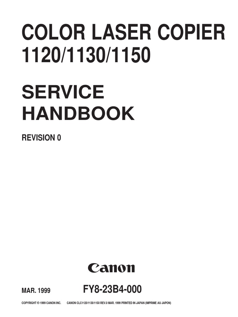 Canon Color Laser Copier 1120-1130-1150 Service Manual | Printed Circuit  Board | Image Scanner