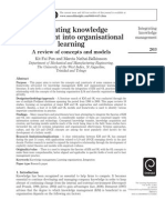 Integrating Knowledge Management Into Organisational Learning