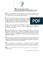 Declaração do Primeiro Dia Mundial das Cidades União das Capitais Iberomericanas