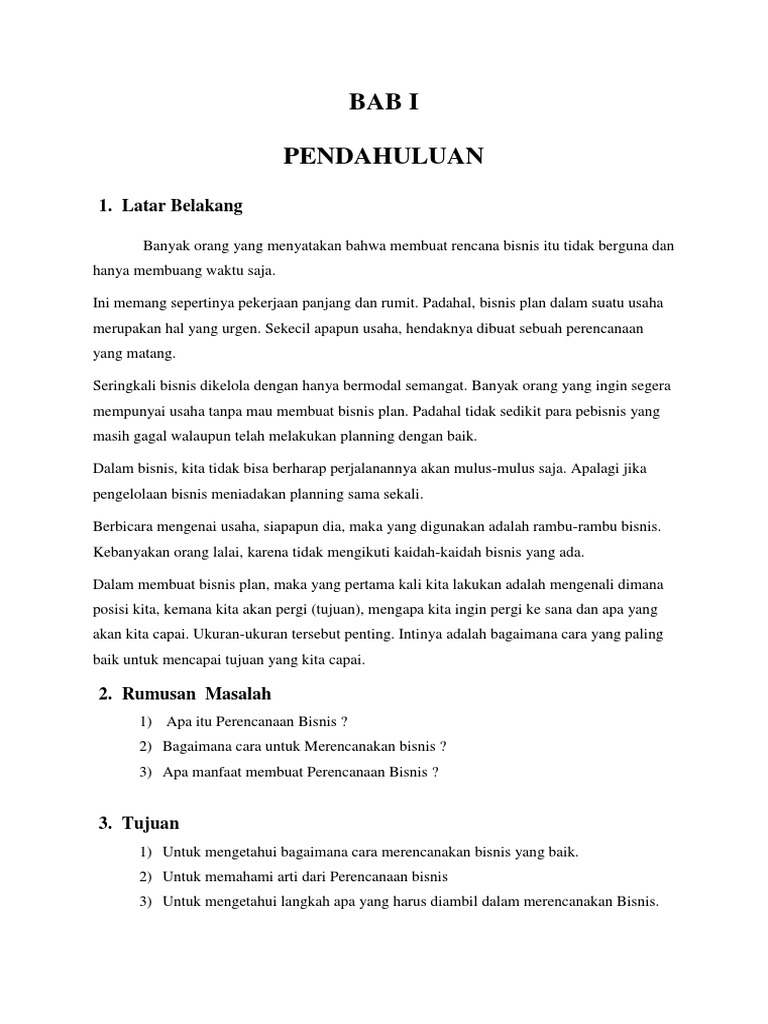Perencanaan Bisnis
