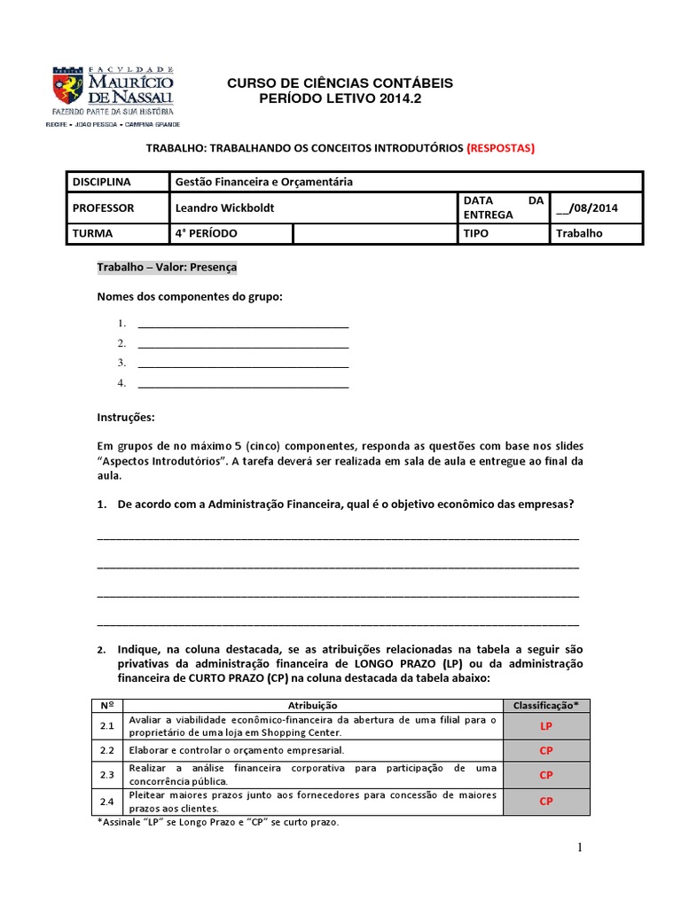Trabalhando Conceitos Introdutórios RespostasGestão 
