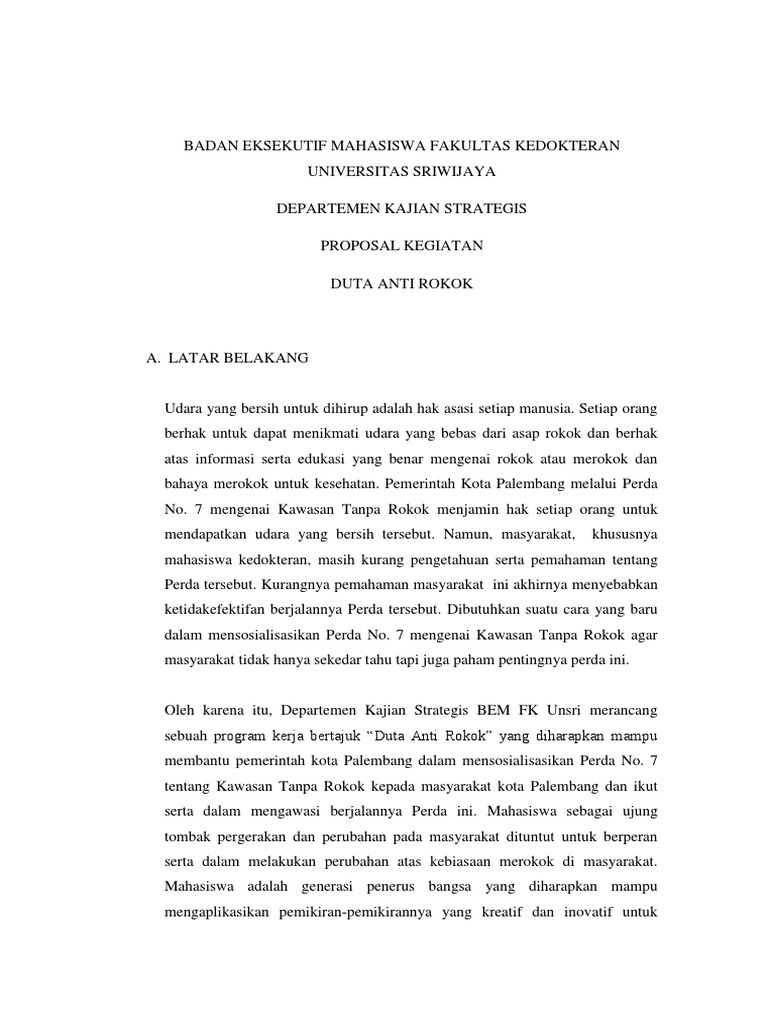 Proposal Duta Anti Rokok | PDF
