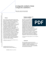 El Debate Investigación Cualitativa Frente A Investigación Cuantitativa