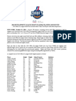 2014 Development League Draft-Eligible Players Announced: Player Height Weight School/Country Birthdate
