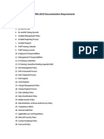 ISO 27001 Documentation Requirements List