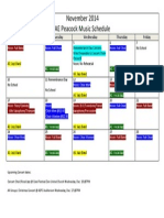 November 2014 Music Schedule