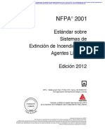 Nfpa 2001 (2012e)- Normas Sistemas e Extinsión de Indendios Con Agentes Pimpios