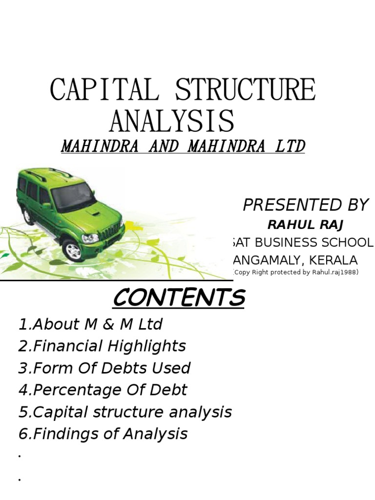 Mahindra and Mahindra Analysis | PDF | Cost Of Capital | Capital Structure