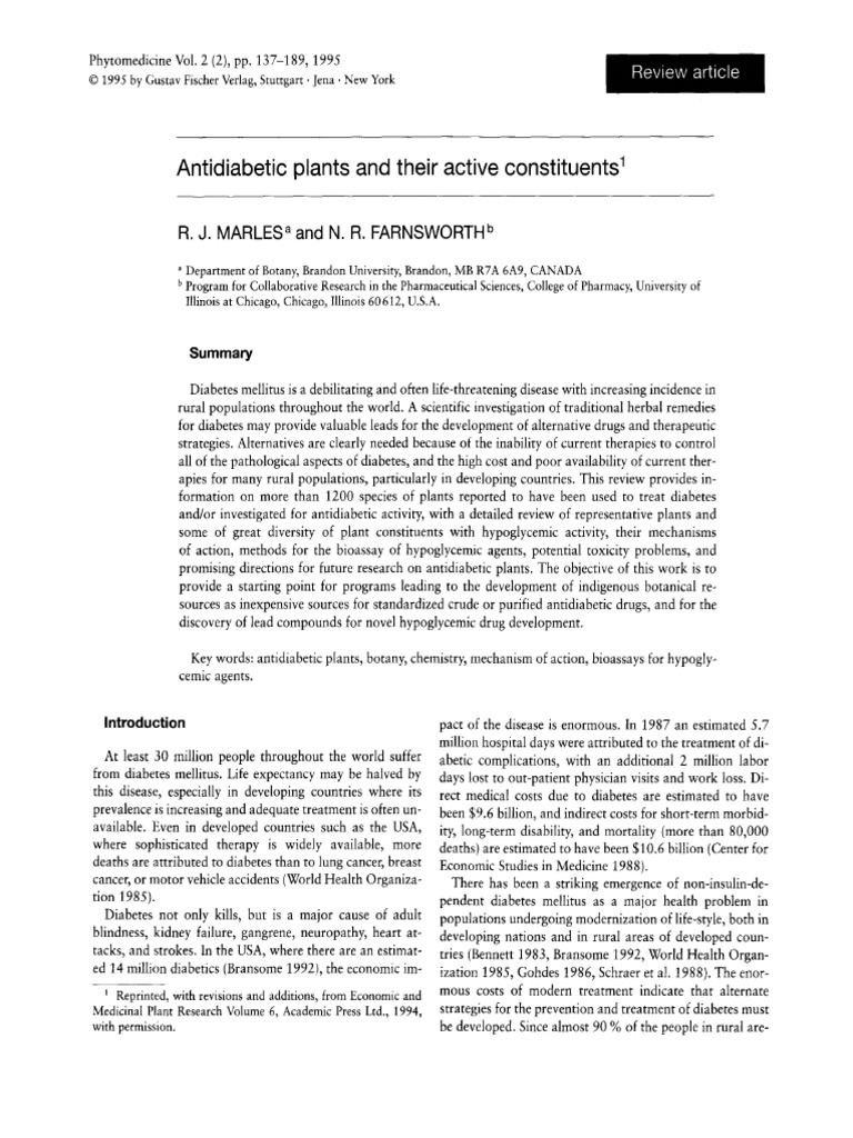 Reviws Antidiabetic Plants PDF | PDF | Diabetes Mellitus | Diabetes ...