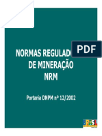 NRM NORMAS REGULADORAS MINERACAO