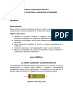 Medicion de Resistencias, Voltajes e Intensidades