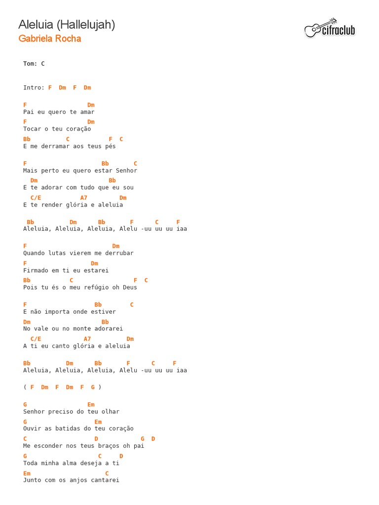 Gabriela Rocha Aleluia (Hallelujah) _ Cifra Club