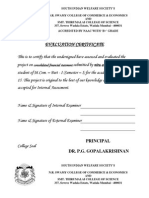 Evaluation Certificate: Consolidated Financial Statement