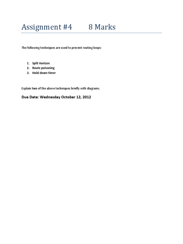 Assignment #4 8 Marks: Due Date: Wednesday October 12, 2012 | PDF