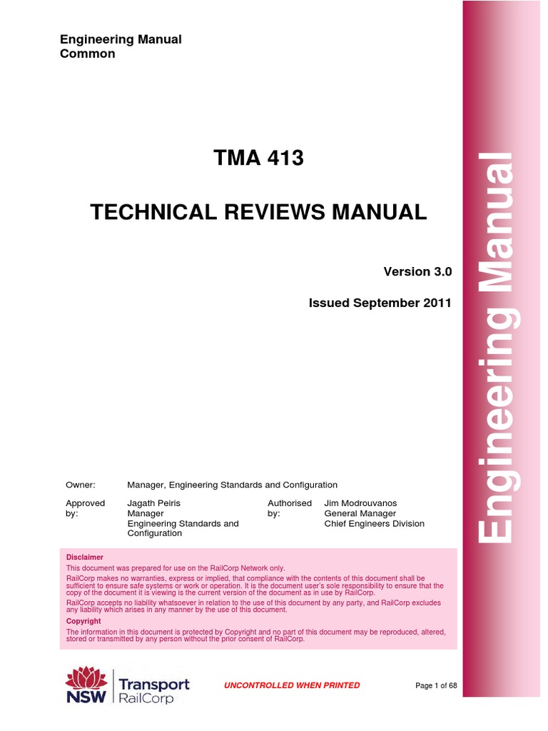 TMA 413 Technical Reviews Manual | PDF | Specification (Technical ...