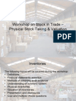 Workshop on Stock in Trade – Physical Stock Taking &