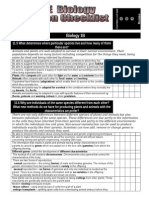 AQA GCSE Revision Checklist Biology 1b