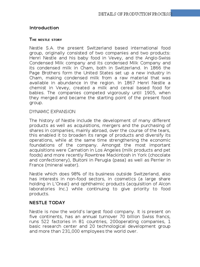 Nestle Operation Management (Final) | Nestlé | Inventory