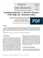 Damping Properties vs Structure Fineness of the High Zinc Aluminum Alloys
