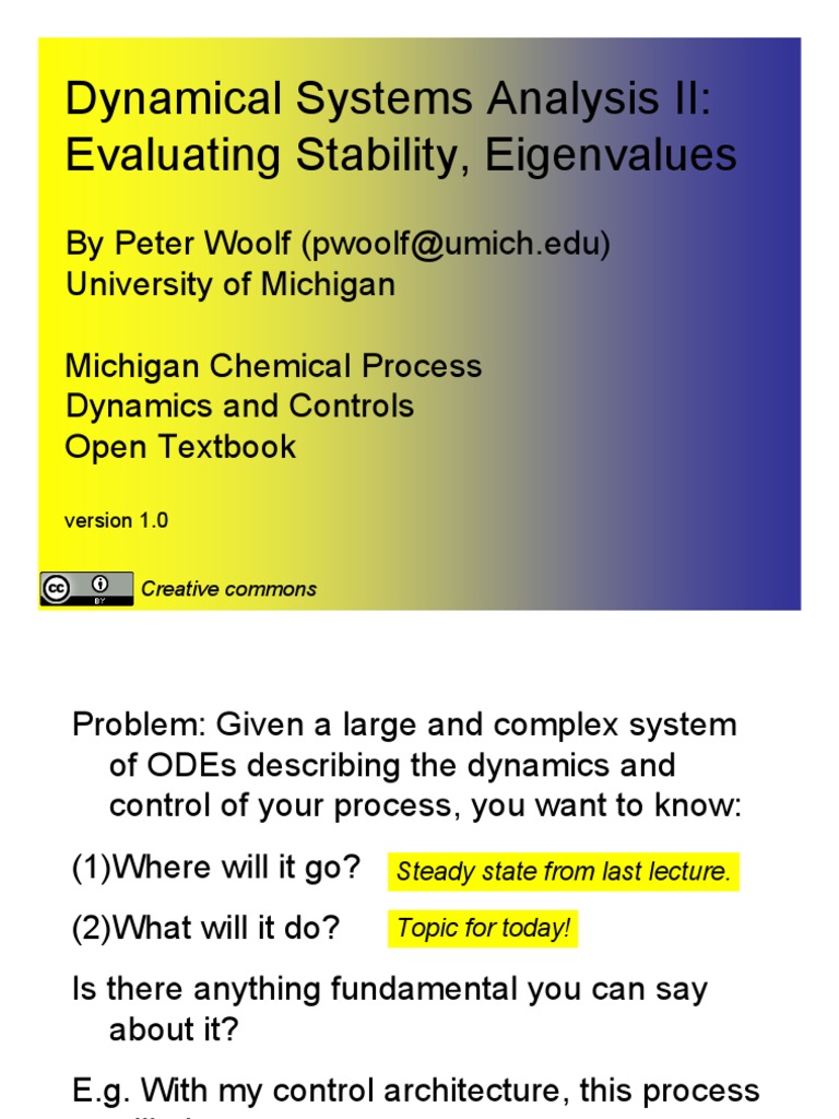 Lecture Opnet | PDF | Stability Theory | Eigenvalues And Eigenvectors