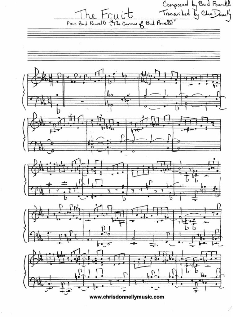 Bud Powell Transcription Pdf File
