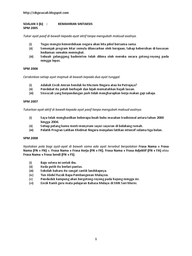 Kompilasi Soalan Spm 3b Pdf