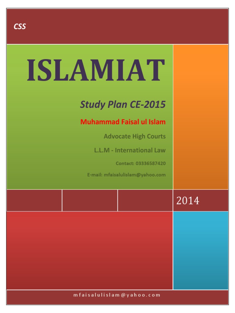 Islamiat Study Plan for CSS 2015 | PDF | Sharia | Tawhid