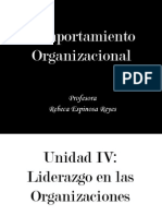 Unidad IV Liderazgo en Las Organizaciones