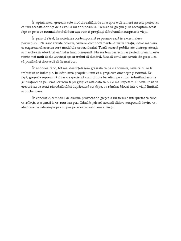 Argumentare Despre Greseala Bac | PDF