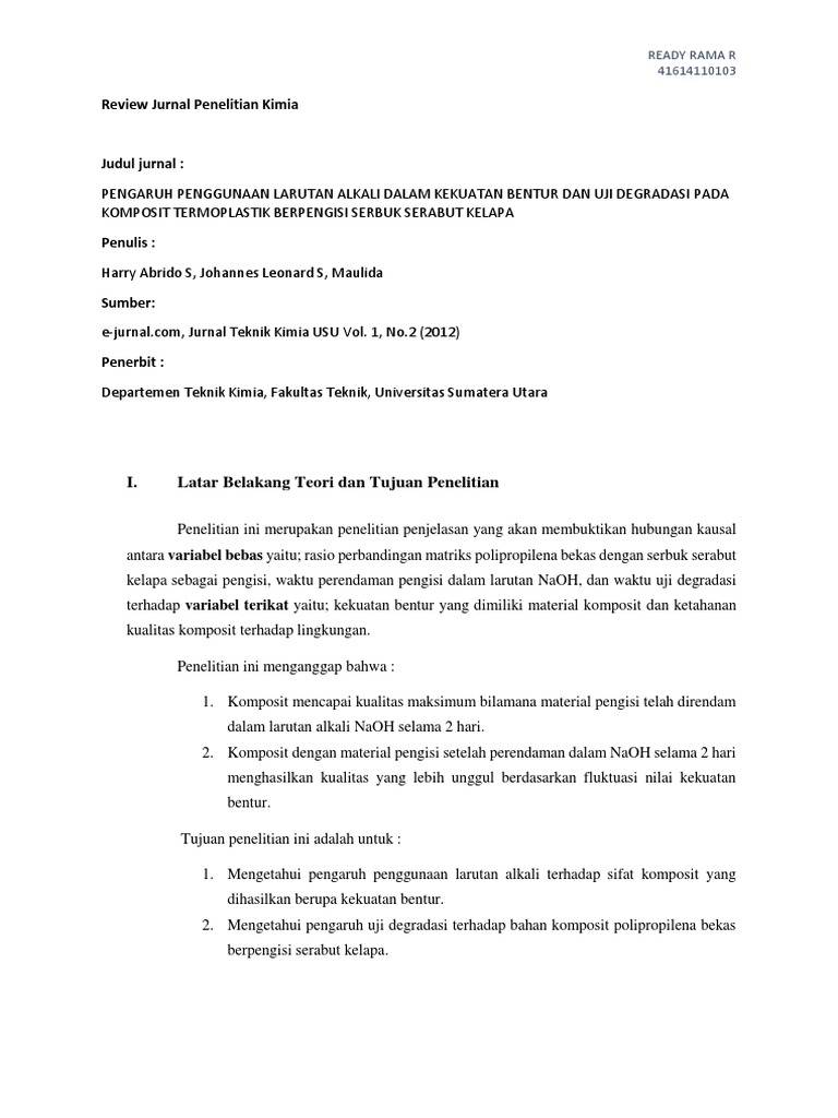 Review Jurnal Penelitian Kimia