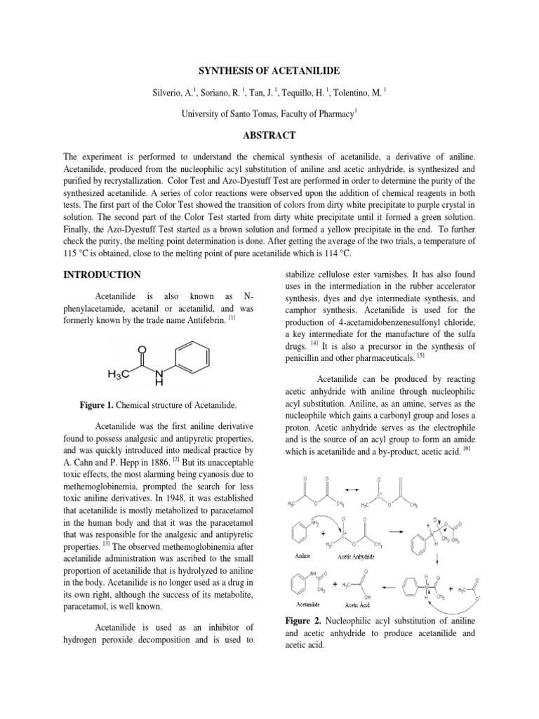 synthesis of acetanilide.docx Chemical Substances Chemistry