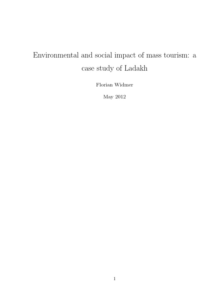 Environmental and Social Impact of Mass Tourism: A Case Study of Ladakh ...