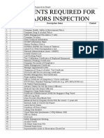Documents Required For Oil Majors Inspection: No. Responsible Rank Description Items Cheked Master