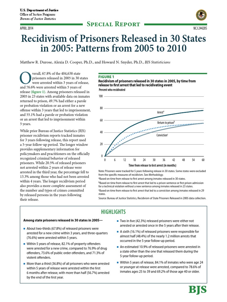 Recidivism Patterns of 2005 Prison Releases | PDF | Recidivism | Race ...