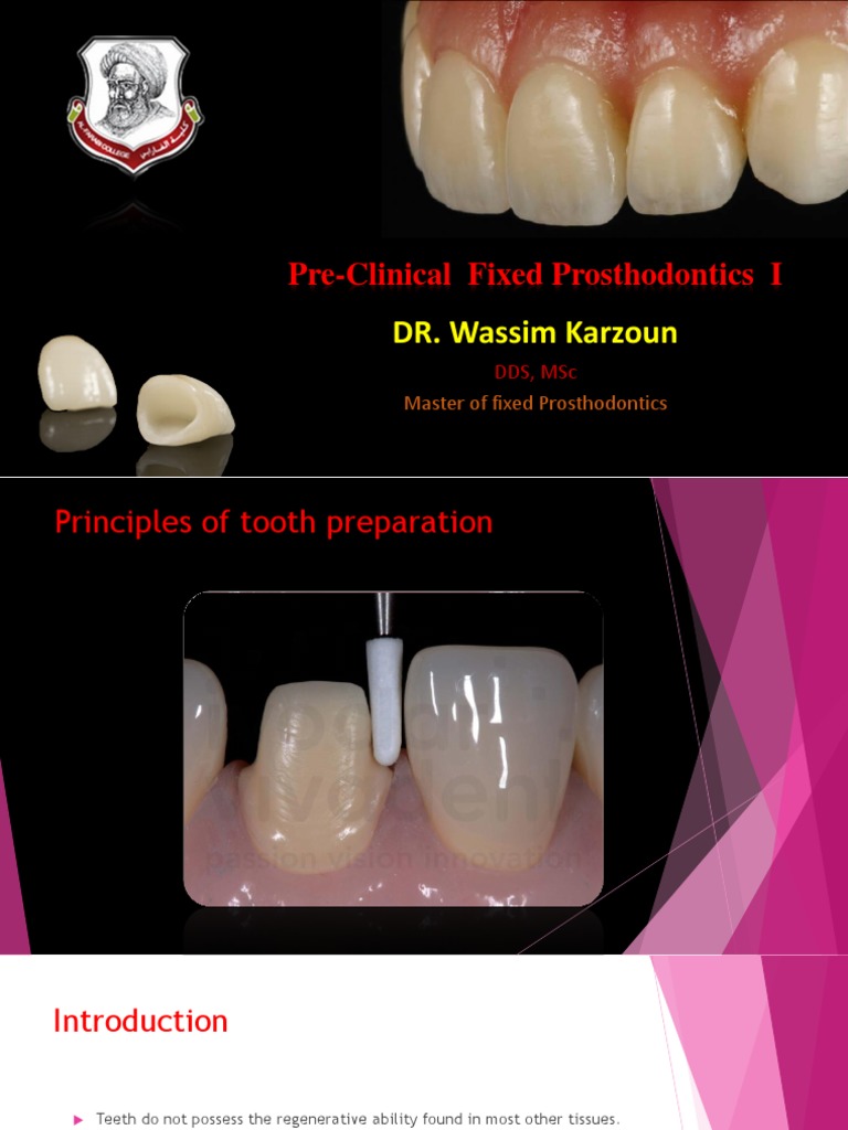 L1 - Principles of Tooth Preparation | PDF | Tooth Enamel