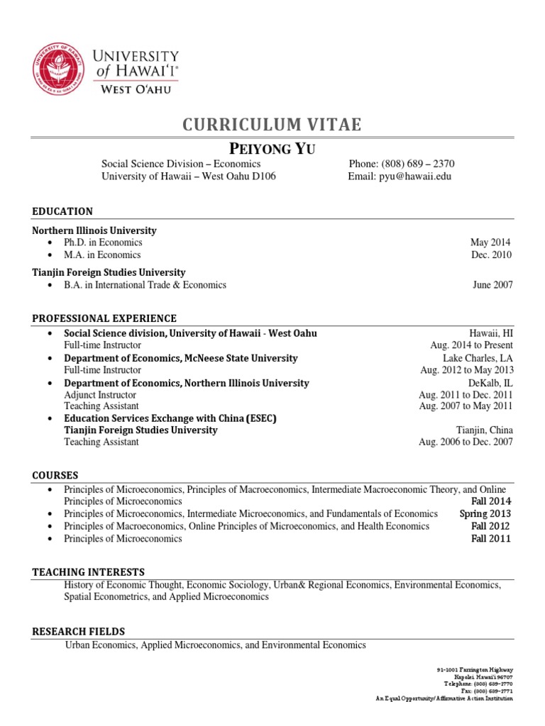 Cv Py Graduate School Microeconomics