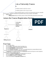 Example: Actors in A University Course Registration Sys