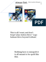 This Is All I Want, and Don't Forget Play-Station Three' Lego Batman Three Beyond Gotham'