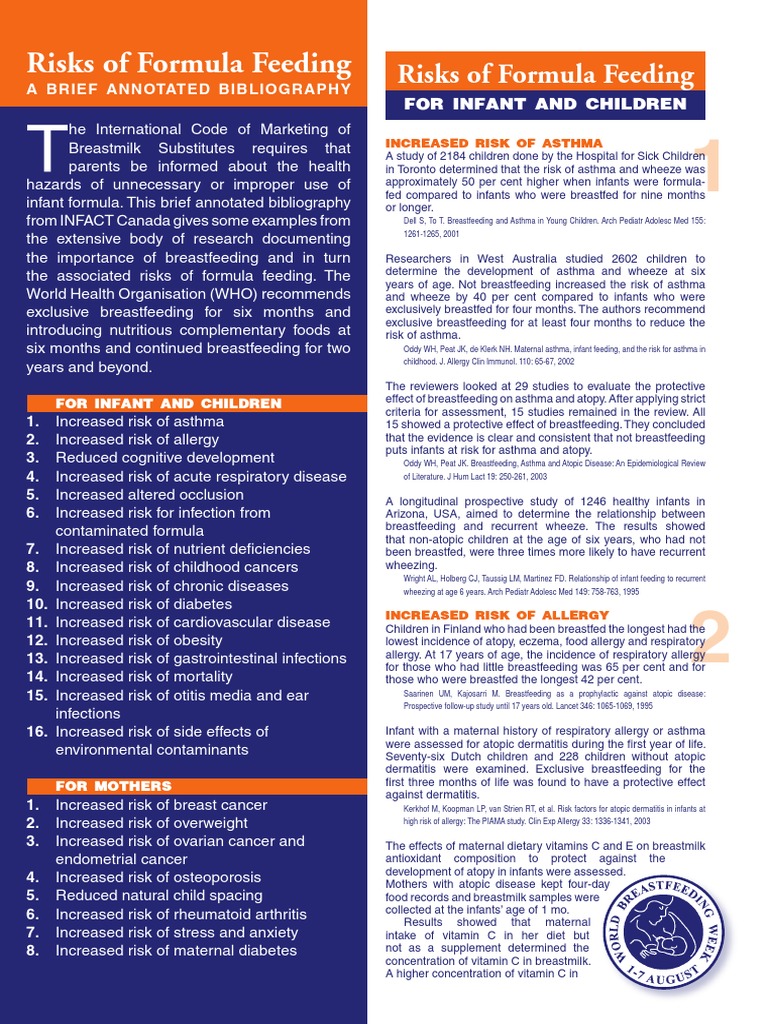 Risks of Formula Feeding for Infants | PDF | Coeliac Disease ...