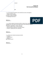 Multiple Choice Questions: The External Environment