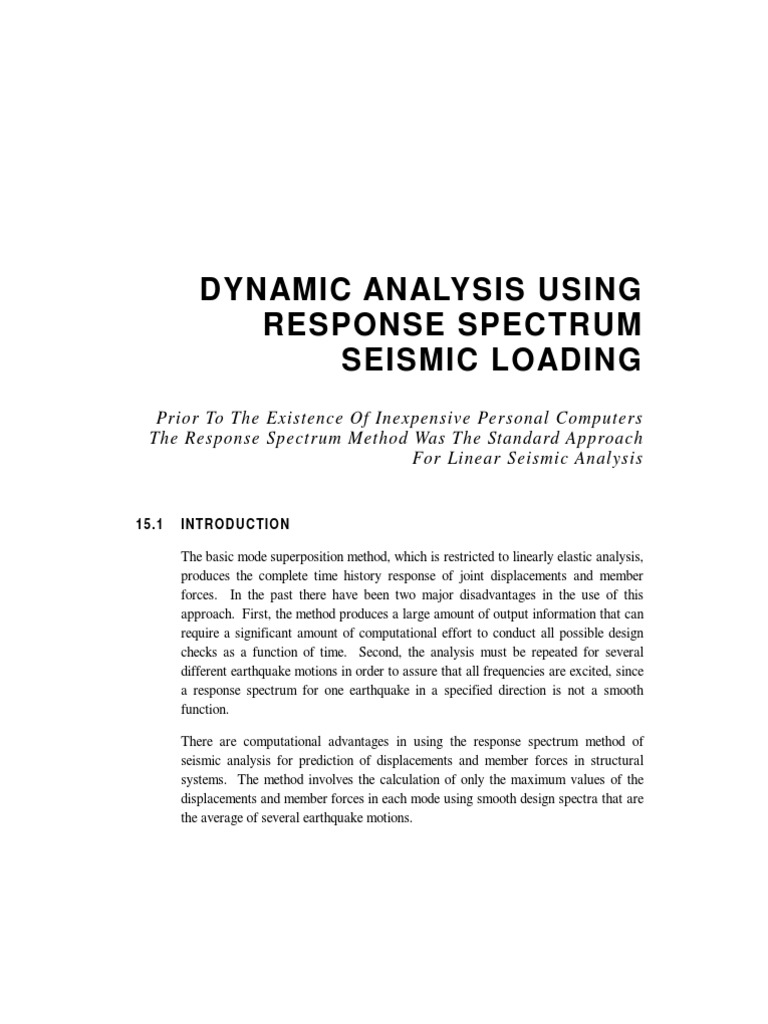 Response Spectrum Analysis in Seismic Design | PDF | Normal Mode ...